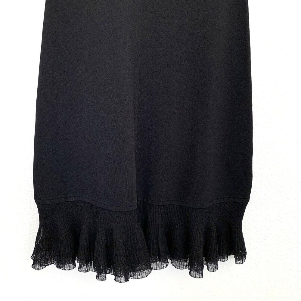 Theory Dress Torylevina Black Sleeveless Ruffle Hem Knit - Picture 9 of 13